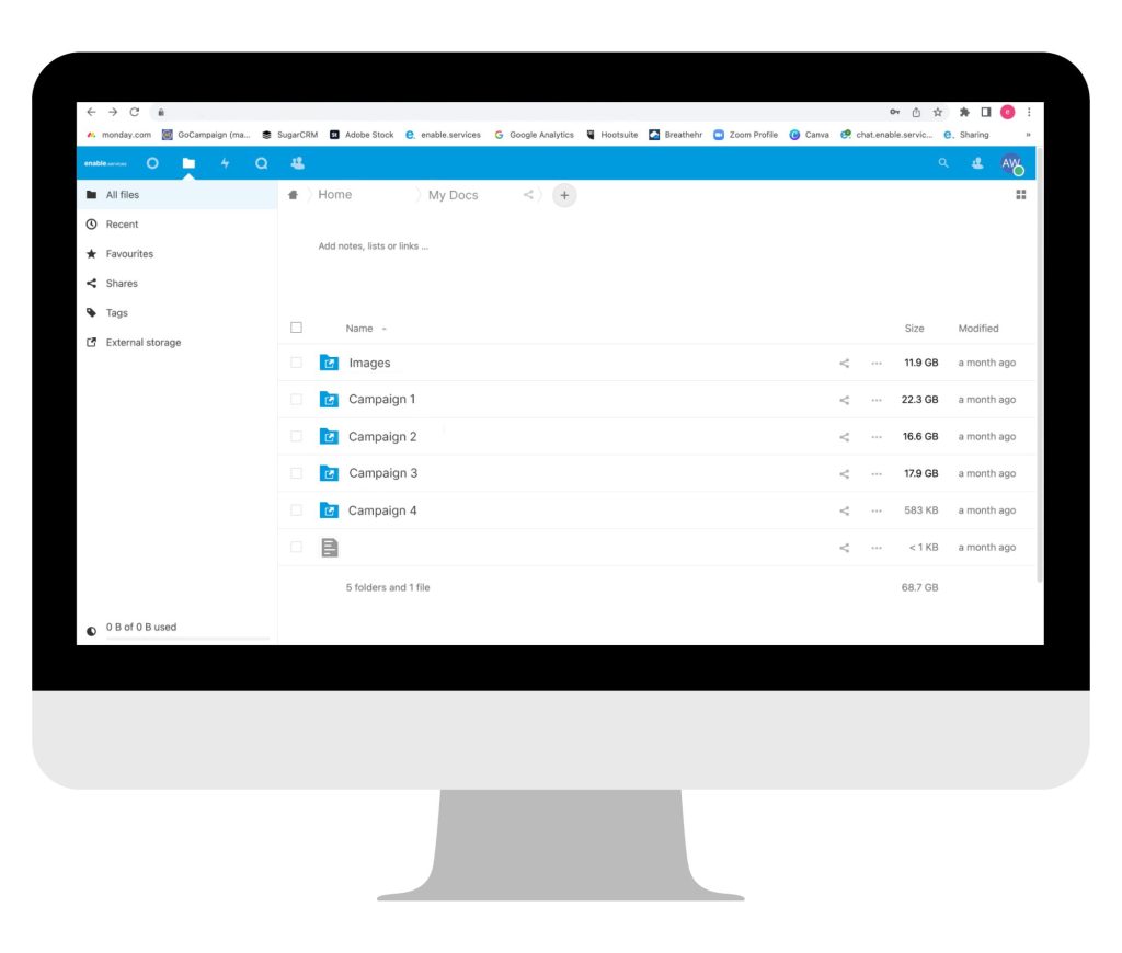 enableShare dashboard graphic