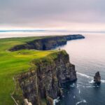 Aerial view of Ireland coastline