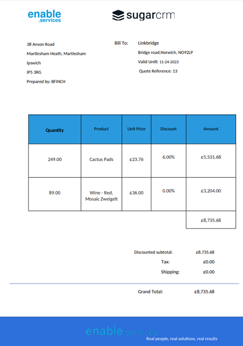 Sugar crm screenshot