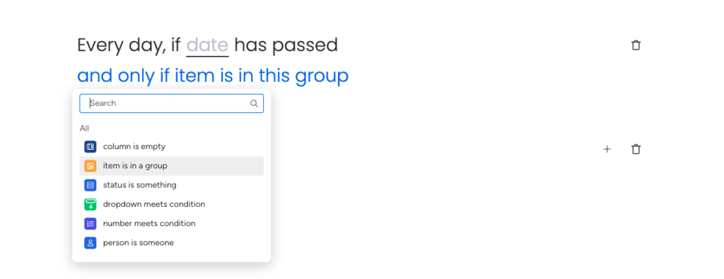 screenshot of selecting only item in this group to be archived