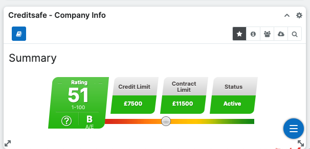 Screenshot of Credistafe credit limit scale