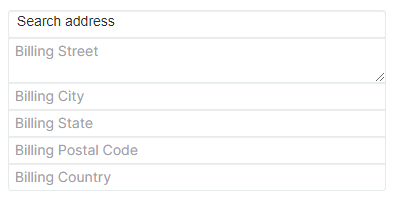 Screenshot of address lookup sugarcrm plugin searching for address