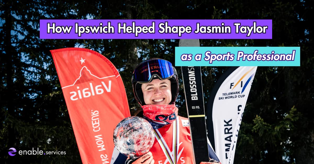 Photo of Jasmin Taylor with a crystal cup and Title 'How Ipswich Helped Shape Jasmin Taylor'