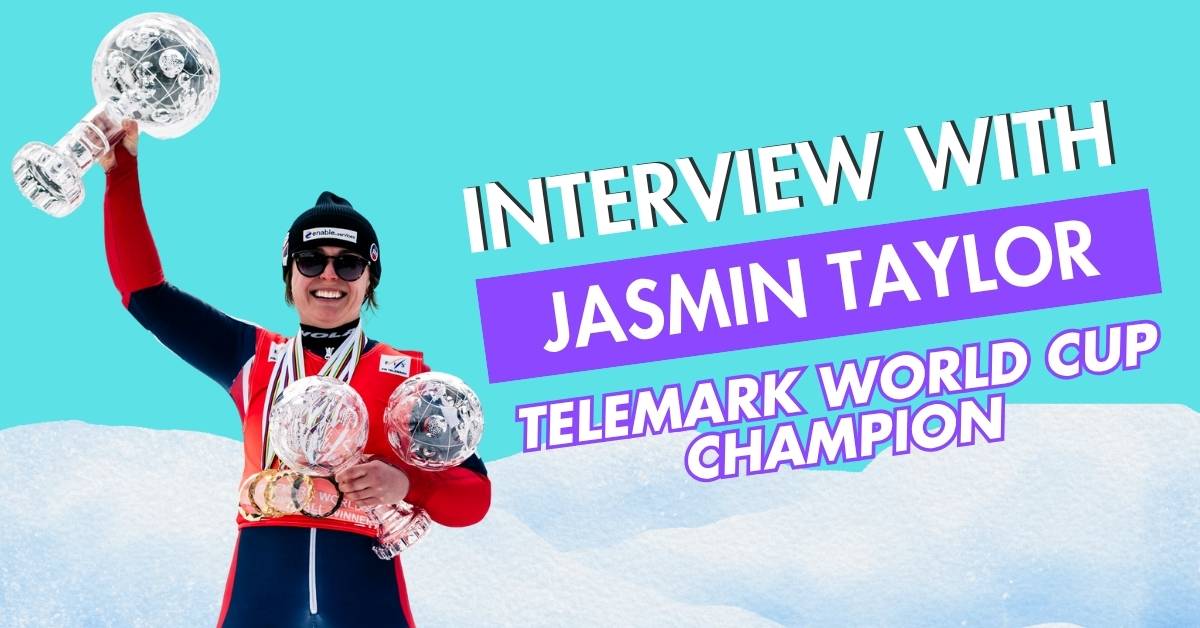 Photo of jasmin taylor at telemark world cup next to blog title