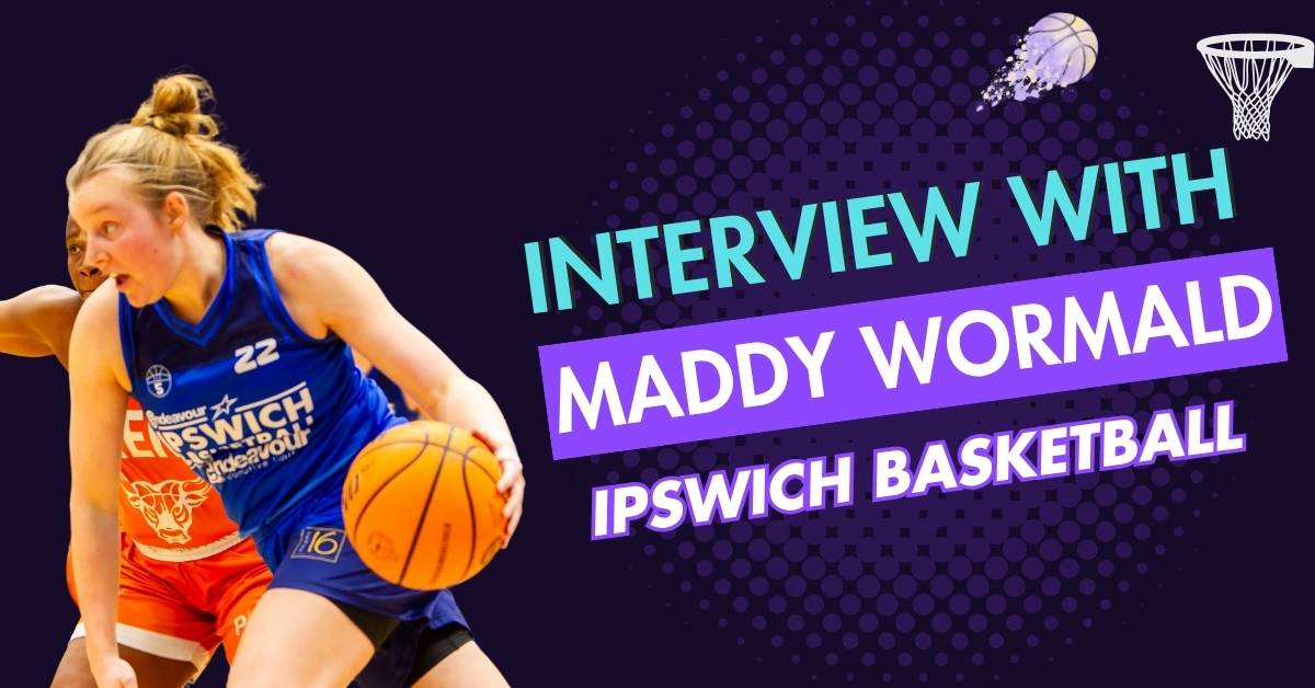 Photo of maddy wormald playing basketball next to blog title