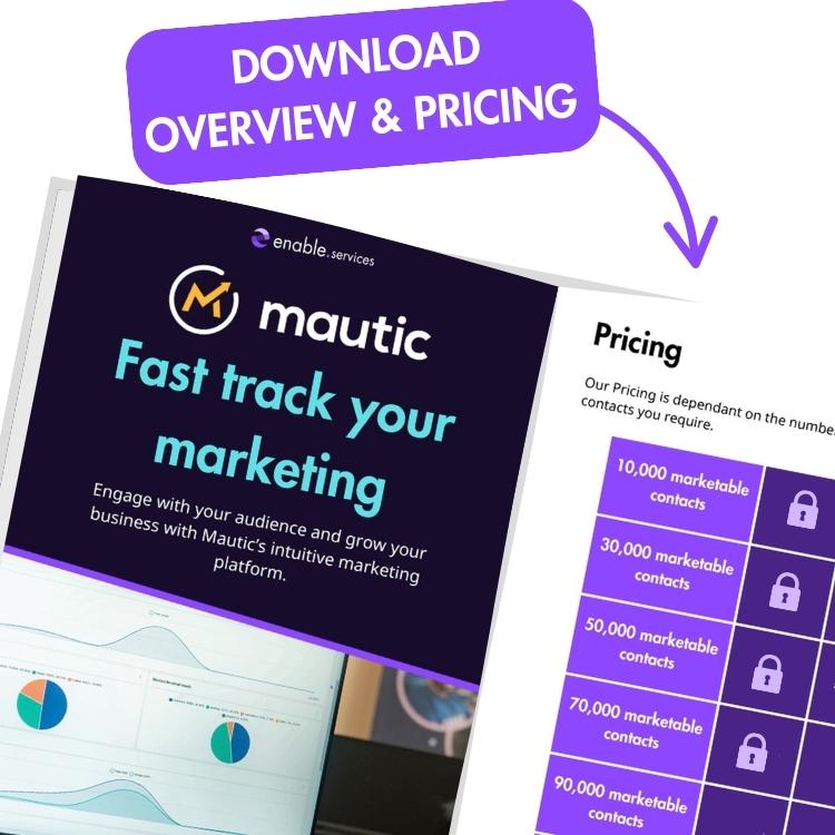 Mautic overview with pricing locked