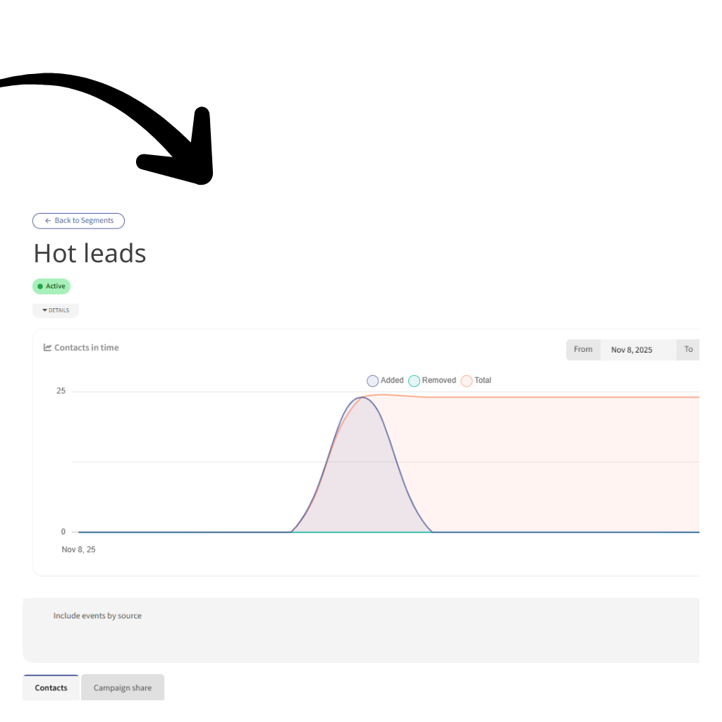 screenshot showing the segment screen in mautic