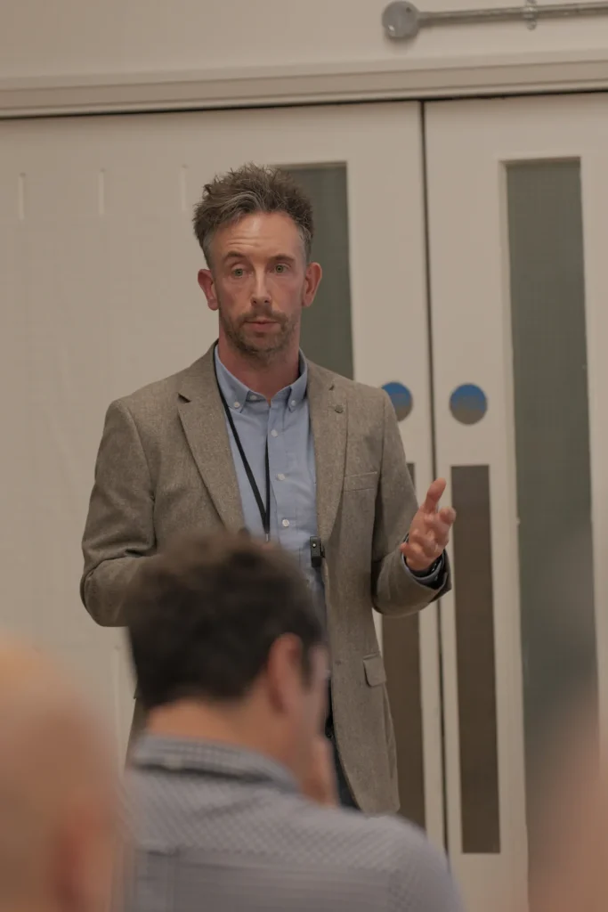 Tim Gale presenting at the event