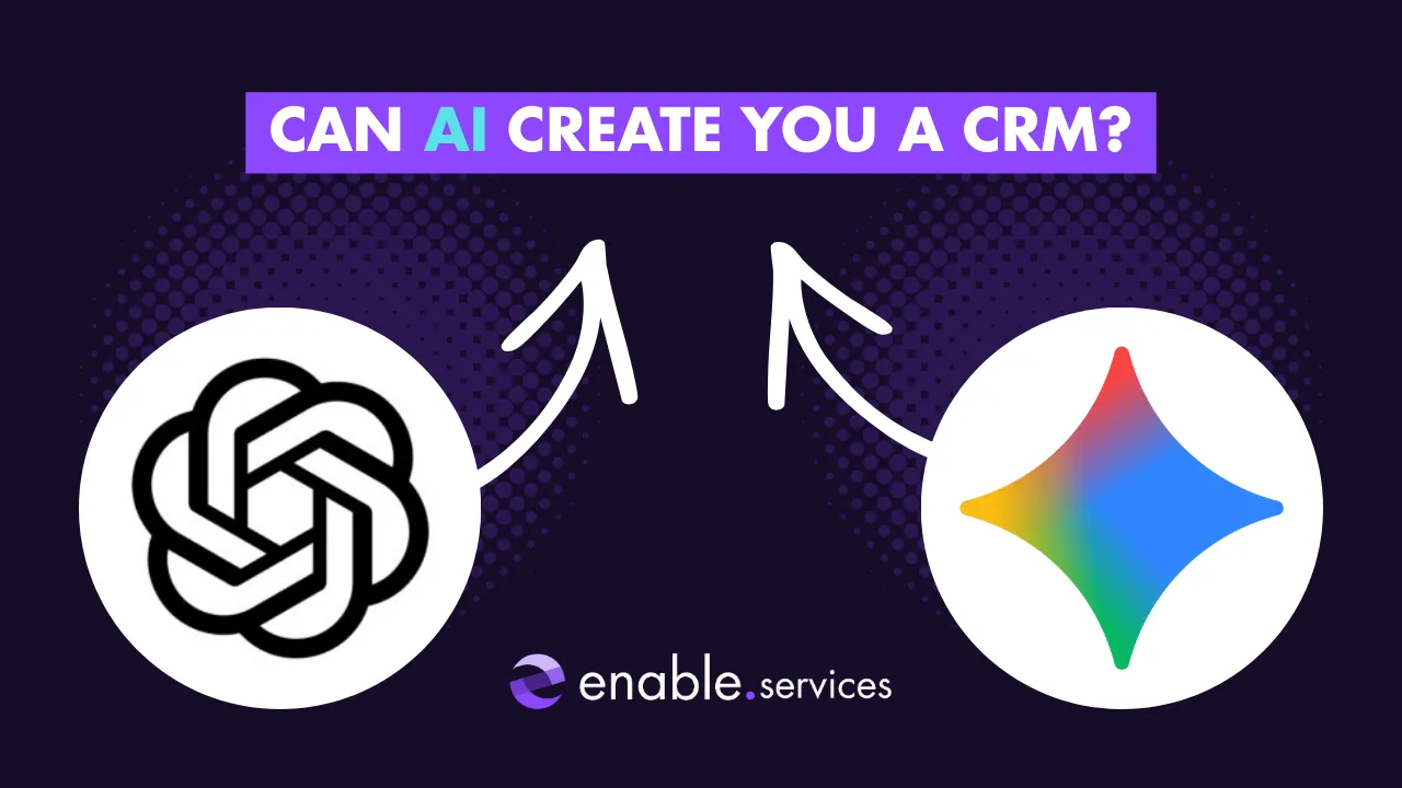 Graphic asking 'Can AI create you a CRM?'