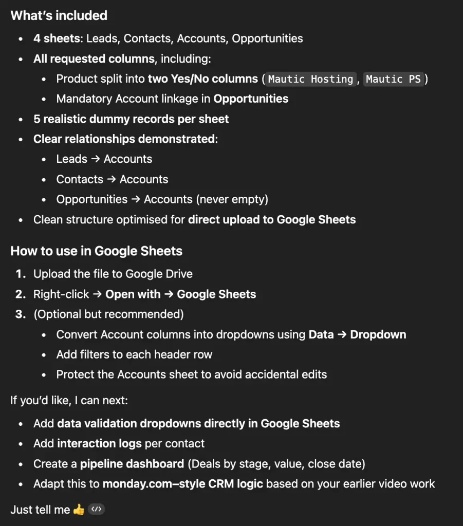 ChatGPT's Response 2