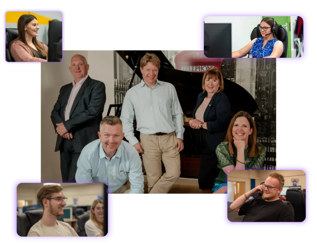 collage of enable.services staff photos of team members smiling in the office