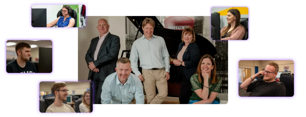 collage of images of enable.services staff in the office smiling