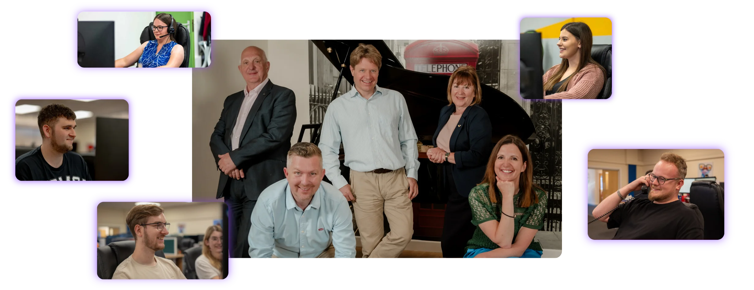 collage of images of enable.services staff in the office smiling