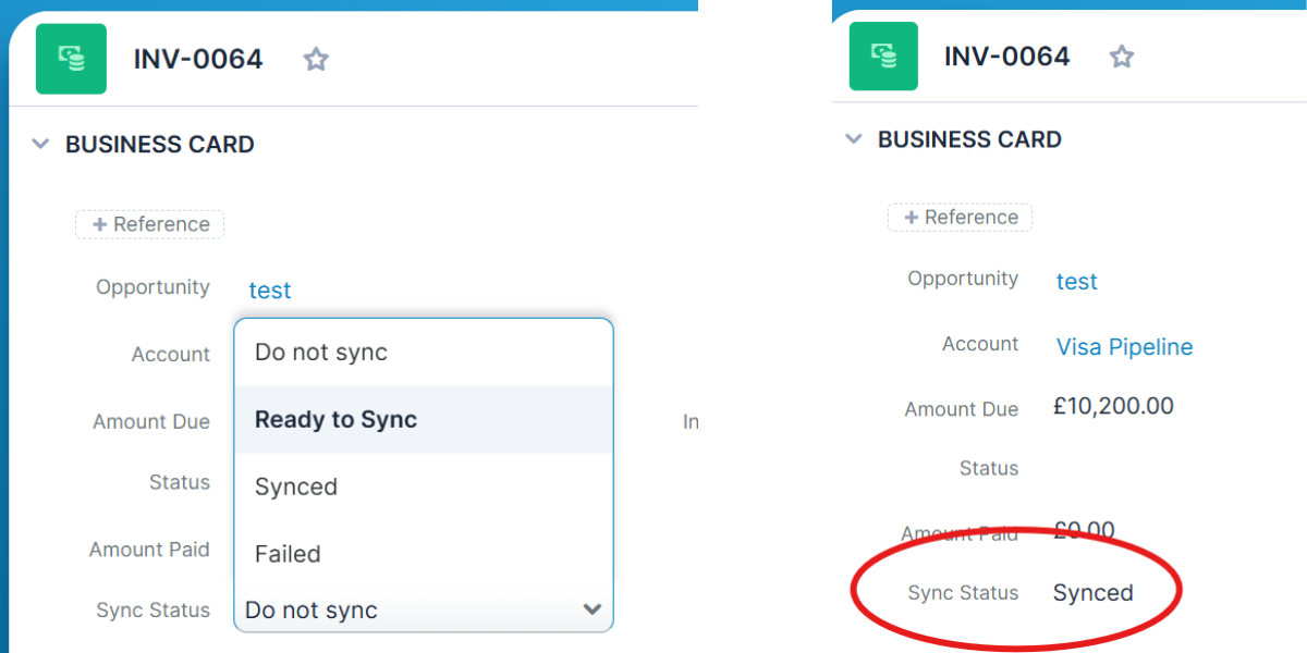 image showing the sync integrations between xero and sugar