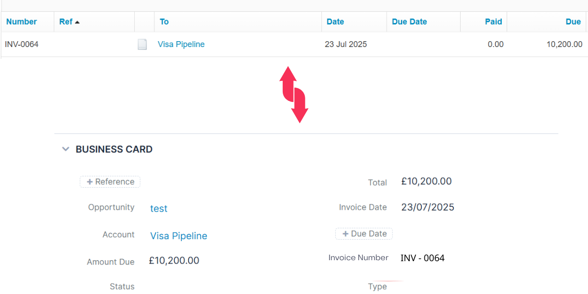 screenshots showing the two way sync between xero and sugar