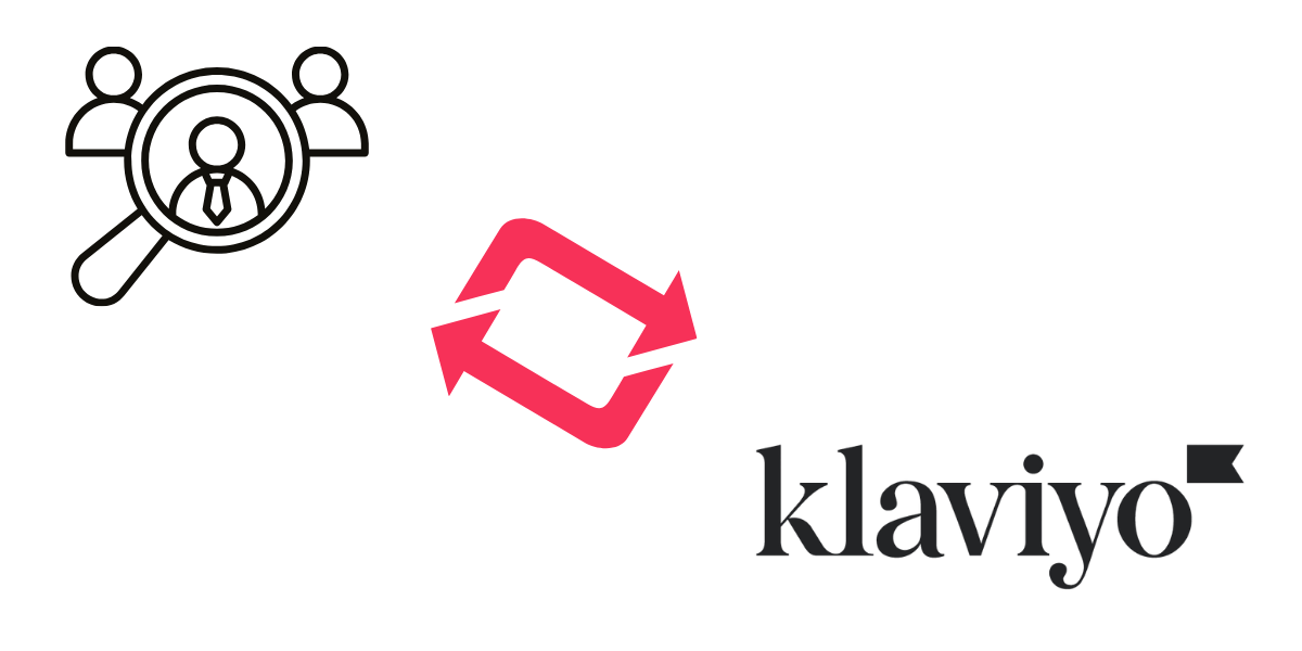 Leads being synced from Klaviyo image with arrows inbetween logos