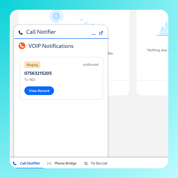 screenshot of the Salesforce call notifier