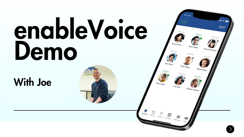 enableVoice demo text next to phone showing enableVoice