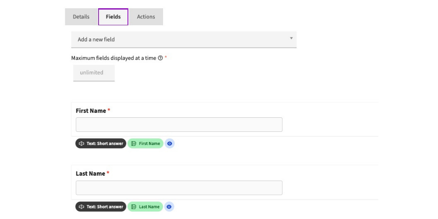 Form set up in Mautic screenshot