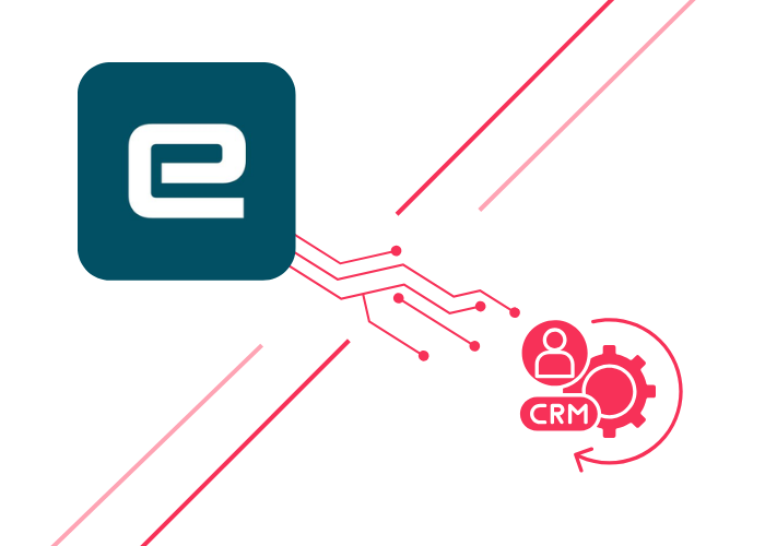 graphic showing epicor and crm icons with connecting lines inbetween