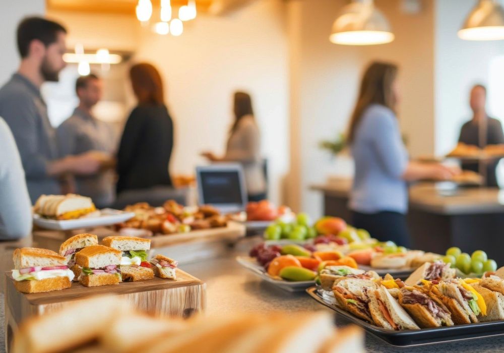Lunch food on table at an event
