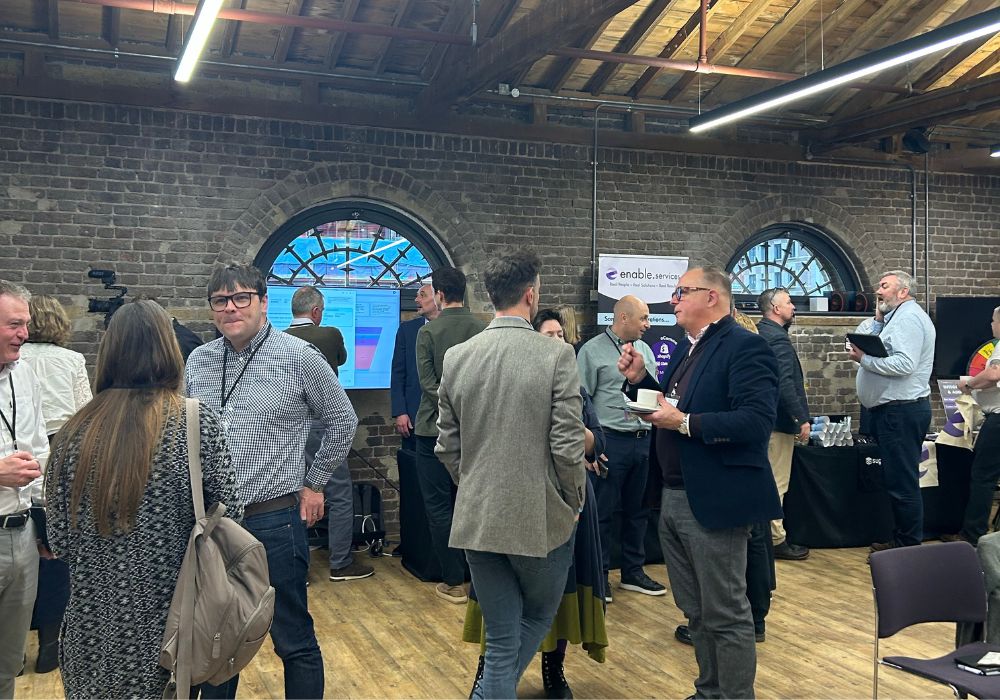 People networking at event